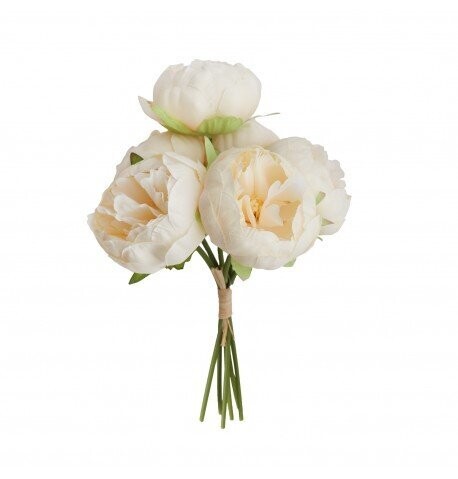 BOUQUET 6 PIVOINES BLANCHES 27.5CM