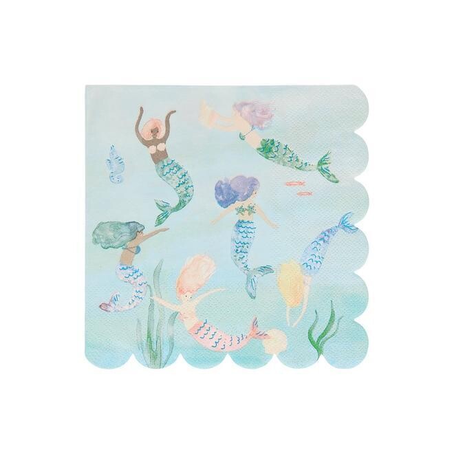 SERVIETTE SIRENE BORD BISCUIT 33CM (x16)
