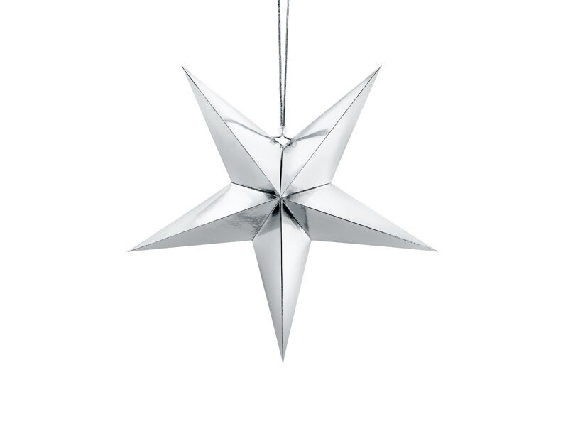 ETOILE A SUSPENDRE ARGENT 45CM