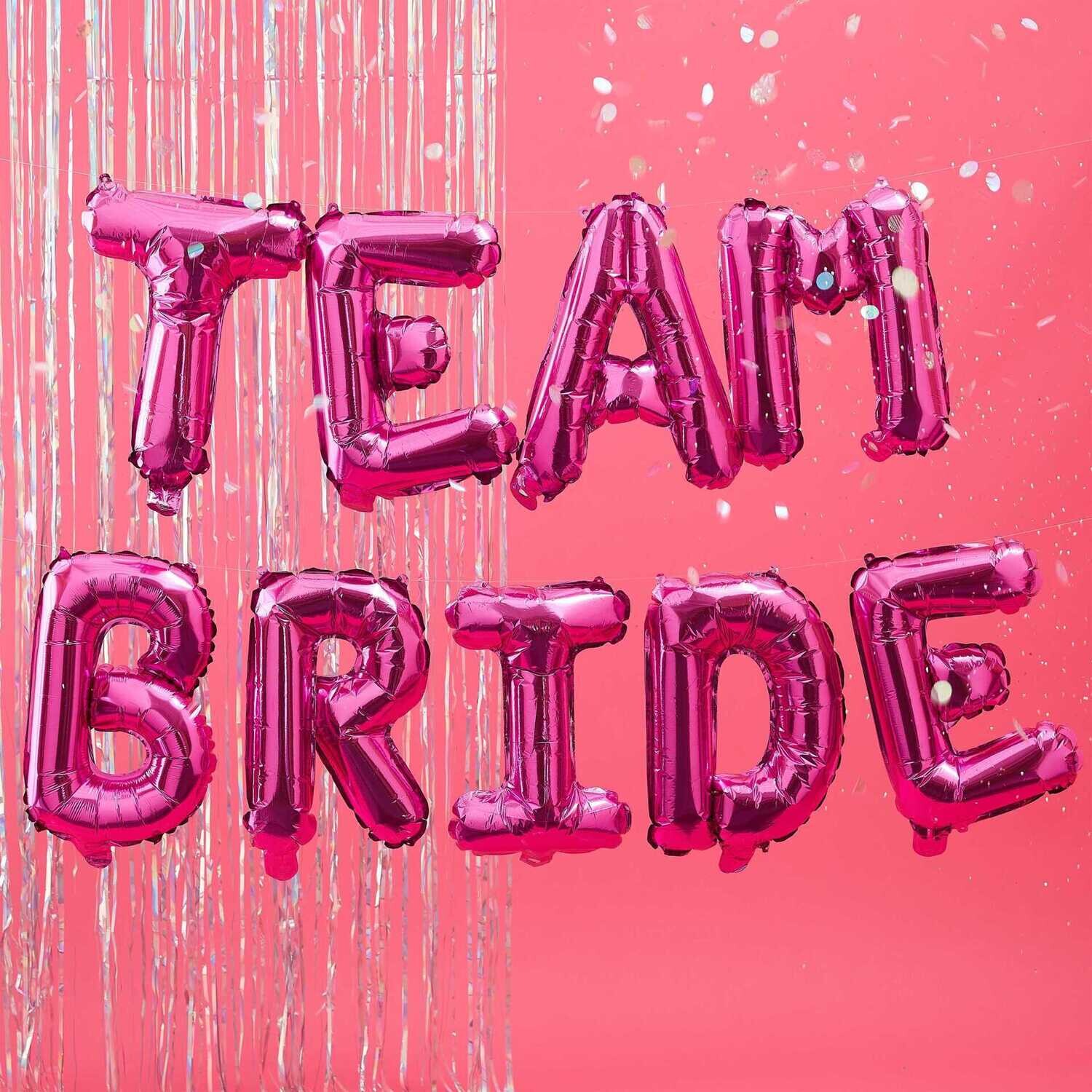 GUIRLANDE DE BALLONS METAL TEAM BRIDE FUSCHIA 2M