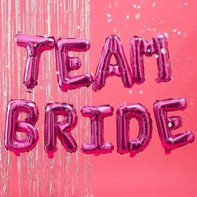 GUIRLANDE DE BALLONS METAL TEAM BRIDE FUSCHIA 2M