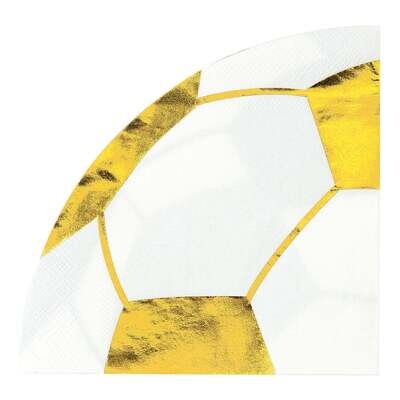 SERVIETTE FORME BALLON DORE 14.5CM (x16)