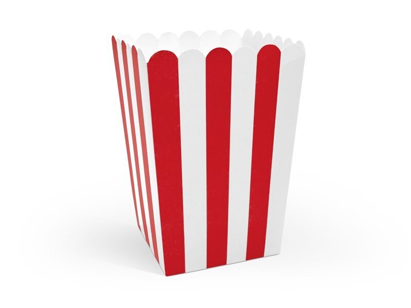 BOITE A POPCORN ROUGE ET BLANCHE 7X12.5CM (6)