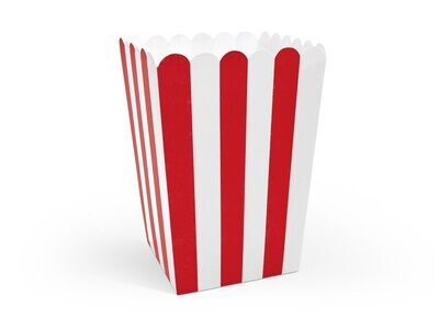 BOITE A POPCORN ROUGE ET BLANCHE 7X12.5CM (6) BOITE A POPCORN ROUGE ET BLANCHE 7X12.5CM (6)