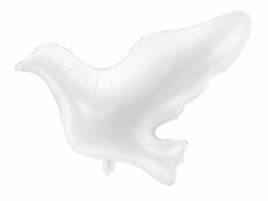 BALLON METAL FORME COLOMBE BLANCHE 77x66CM