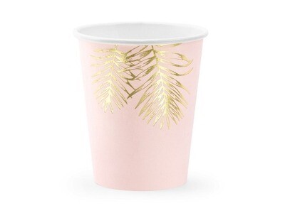 GOBELET ROSE FEUILLES DE PALMIER OR 22CL (6)
