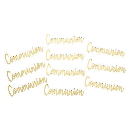 CONFETTIS COMMUNION PLEXI OR 1.8x6CM (x10)