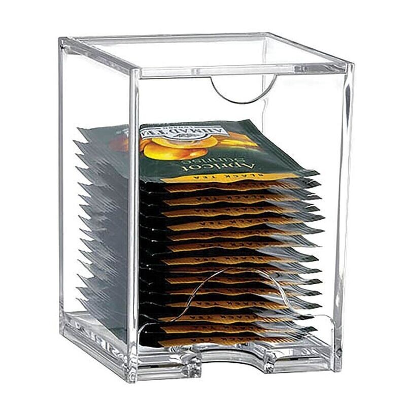 BOITE A THE RECTANGULAIRE ACRYLIQUE TRANSPARENT 8.8x11CM