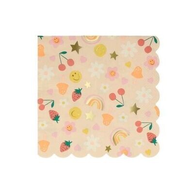 SERVIETTE SUMMER ICONS BORD BISCUIT 33CM (x16)