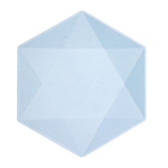 ASSIETTE HEXAGONALE BLEU PASTEL 26.1x22.6CM (x6)