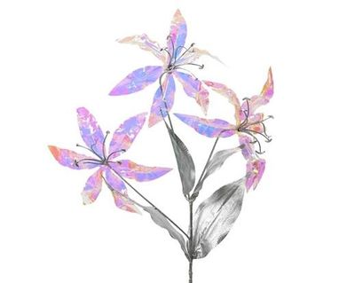FLEURS IRISE SUR TIGE ARGENTEE 70CM