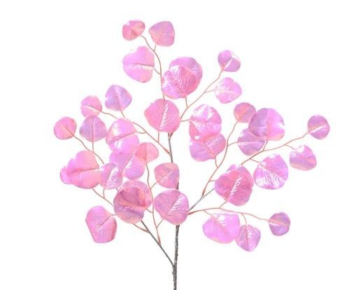 EUCALYPTUS ROSE SUR BRANCHE ARGENT 87CM