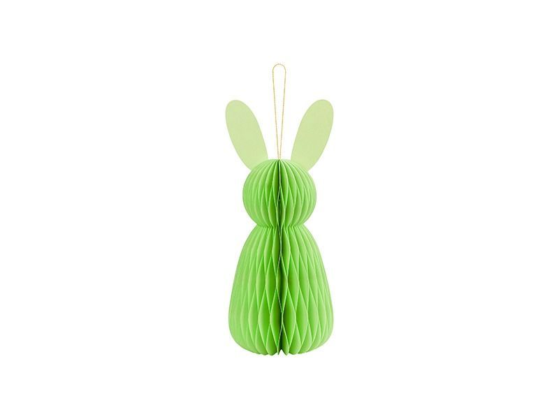LAPIN ALVEOLE VERT A SUSPENDRE OU A POSER 30CM