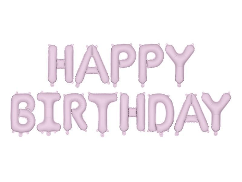 GUIRLANDE DE BALLONS "HAPPY BIRTHDAY" LILA 3.40Mx35CM