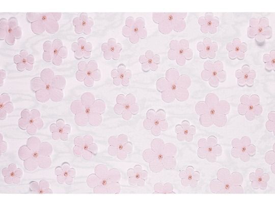 CHEMIN DE TABLE VOILAGE FLEURS ROSE CLAIR 26CMx5M