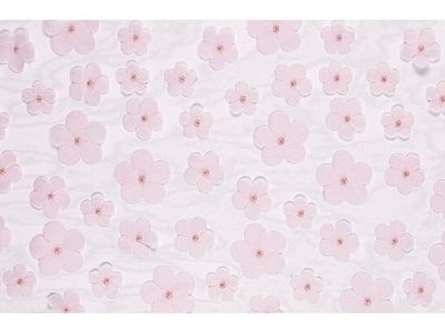 CHEMIN DE TABLE VOILAGE FLEURS ROSE CLAIR 26CMx5M