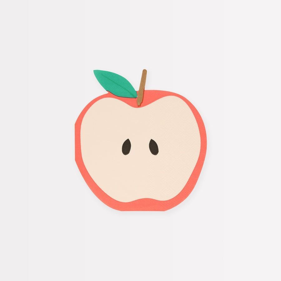 SERVIETTE FORME DECOUPE POMME 12x13CM (x16)
