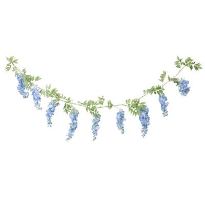 GUIRLANDE DE GLYCINES BLEUES ET FEUILLAGE 1.80M