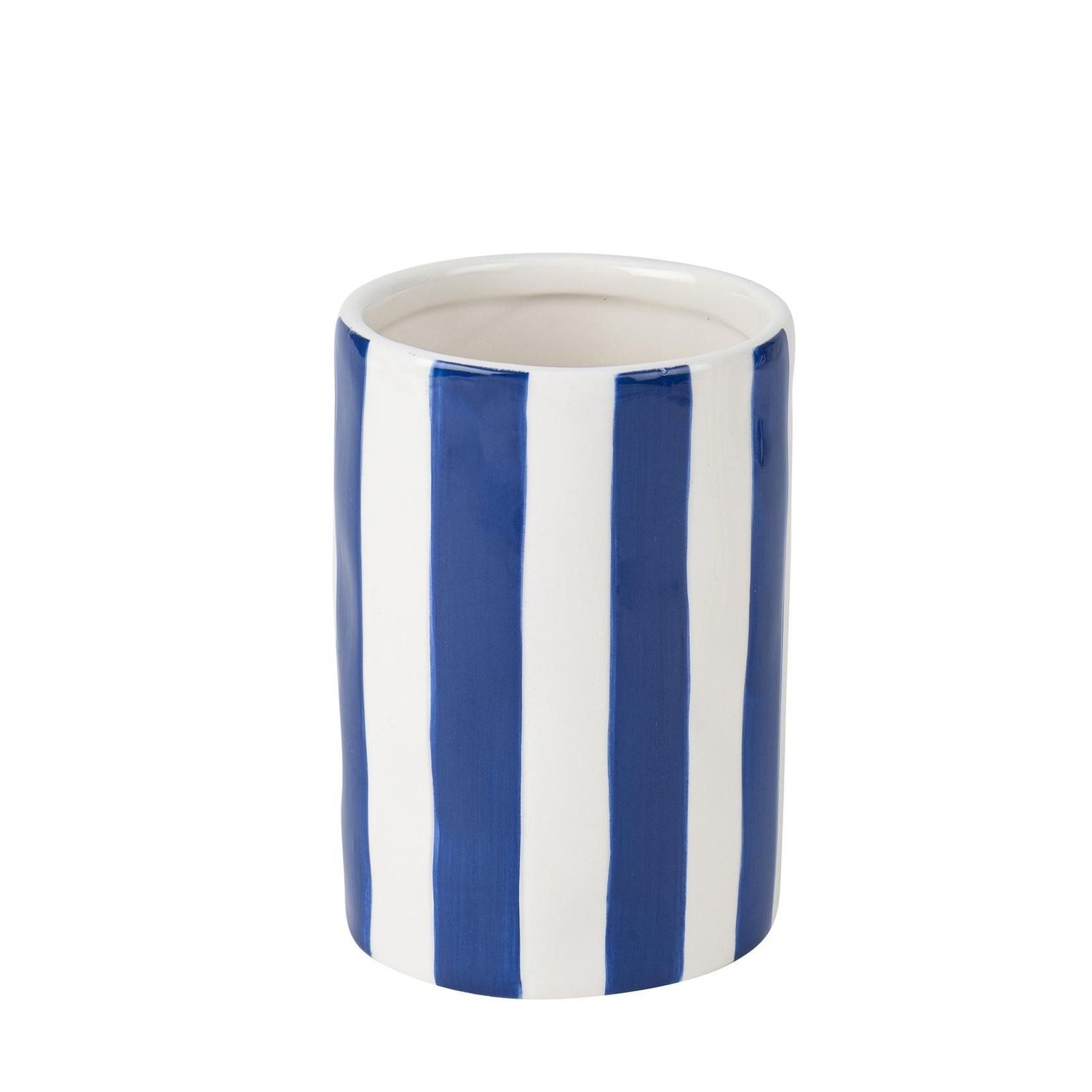 VASE IONA CERAMIQUE BLEU ROI ET BLANC 5x13,5CM
