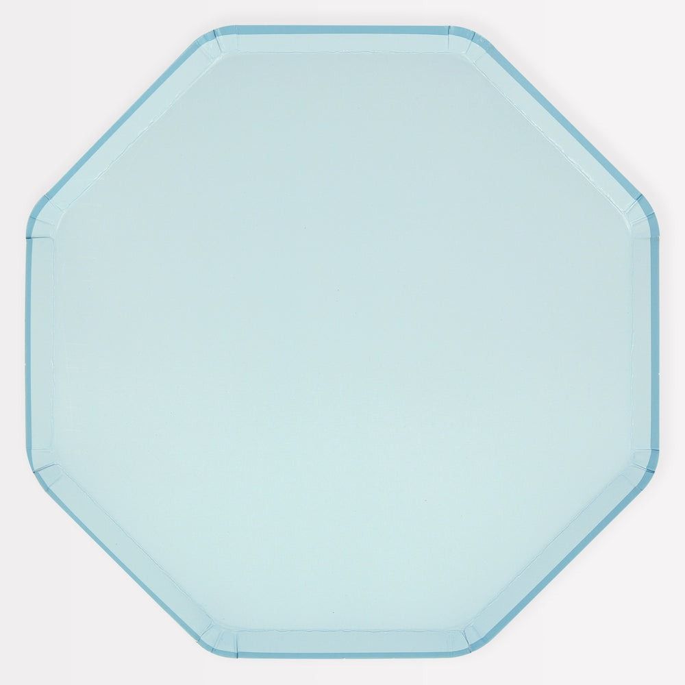ASSIETTES OCTOGONALES BLEUES CIEL D ETE 26 CM (8)