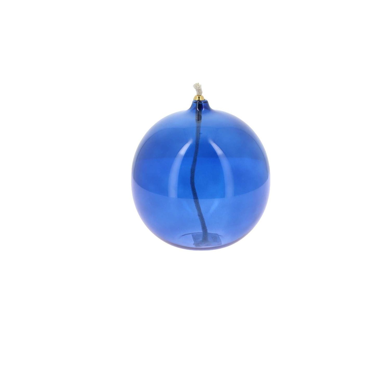 LAMPE A HUILE LENA VERRE INDIGO 12.5X13CM MECHE INCLUSE