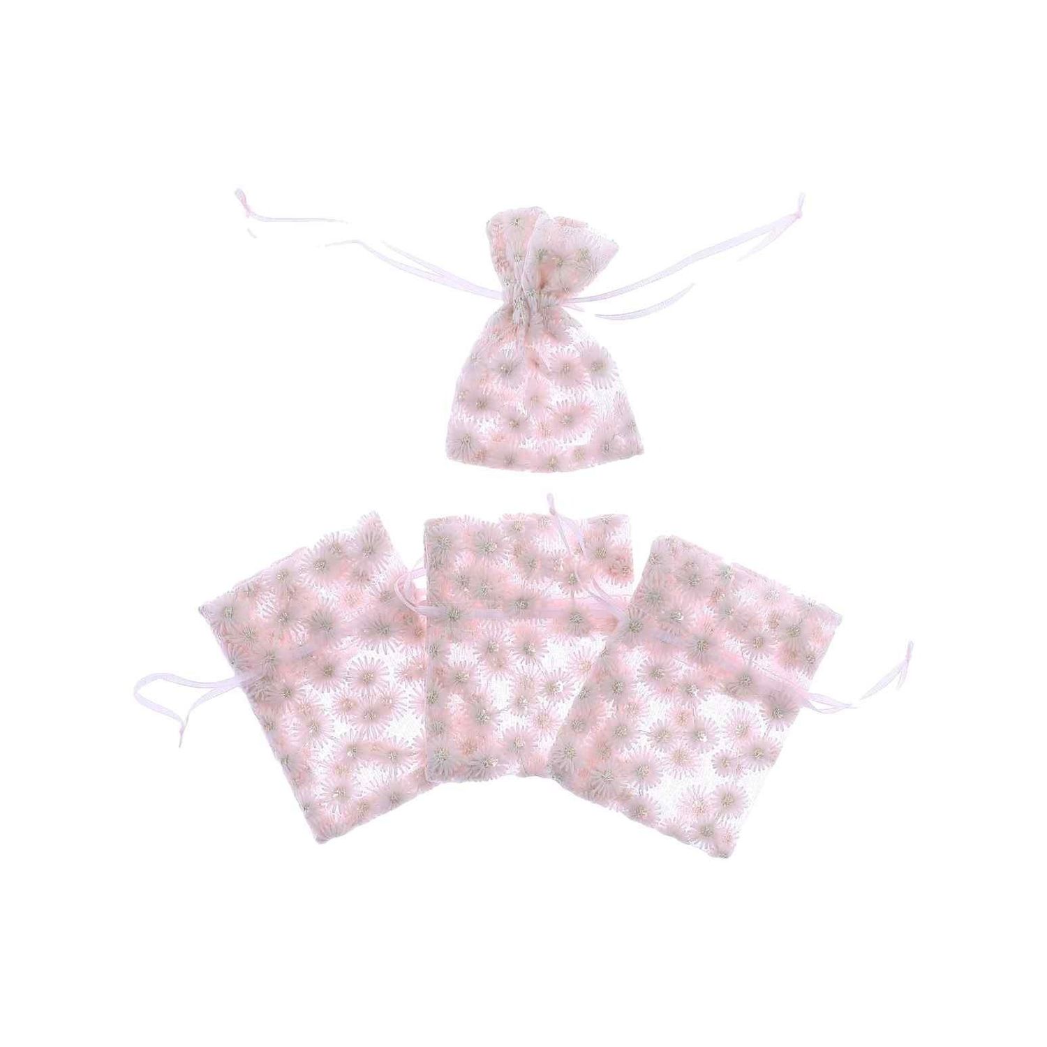 POCHONS DAISY VOILE BRODE ROSE 8X10CM (4)