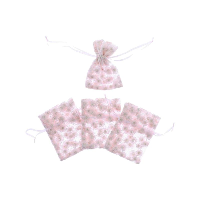 POCHONS DAISY VOILE BRODE ROSE 8X10CM (4)