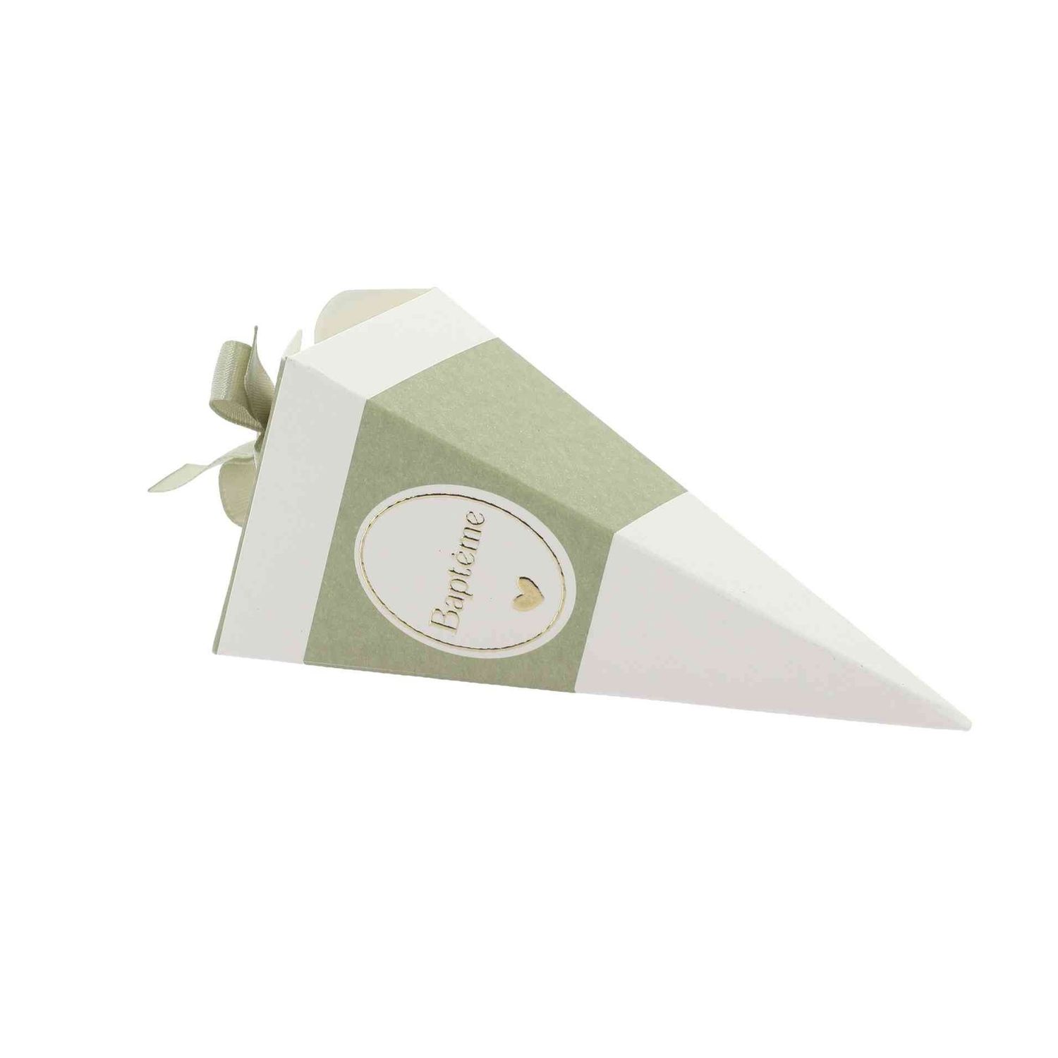 CONTENANTS BAPTEME BERLINGOT VERT DE GRIS BLANC ET OR 5X12CM (10)