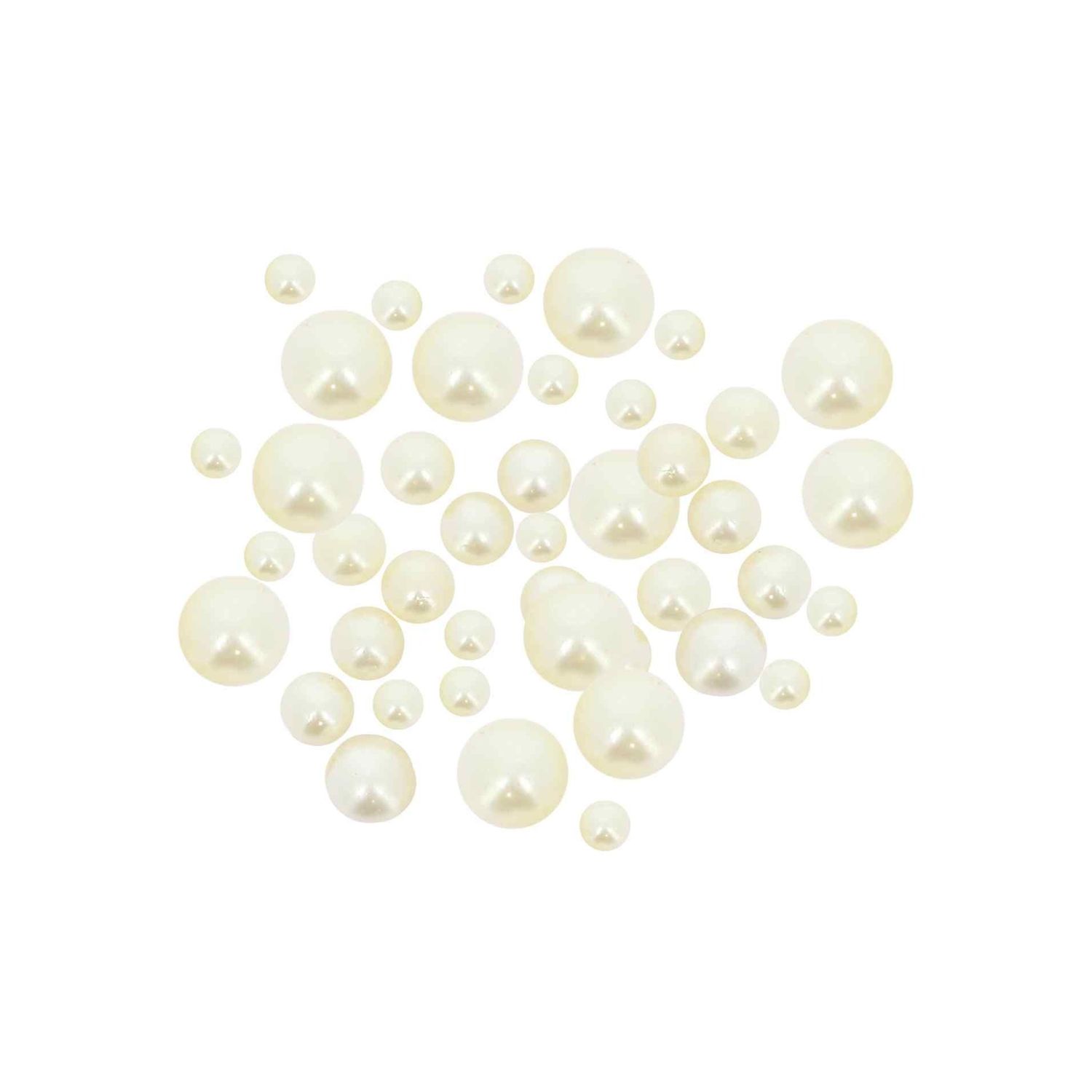 50 PERLES BLANCHES NACREES DE 0.5 A 1CM