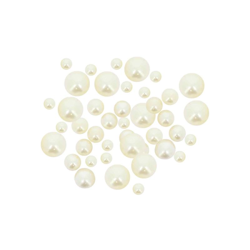 50 PERLES BLANCHES NACREES DE 0.5 A 1CM