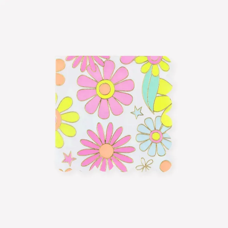 SERVIETTE FLOWER POWER 33x33CM (16) SERVIETTE FLOWER POWER 33x33CM (16)