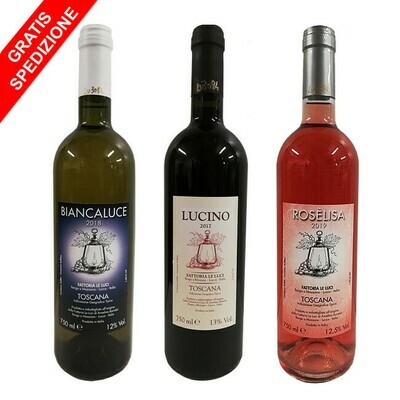 Offerta "Wine Taste Fattoria Le Luci" - 3 bottiglie 0,75L (1 Lucino + 1 Biancaluce + 1 Rosèlisa)