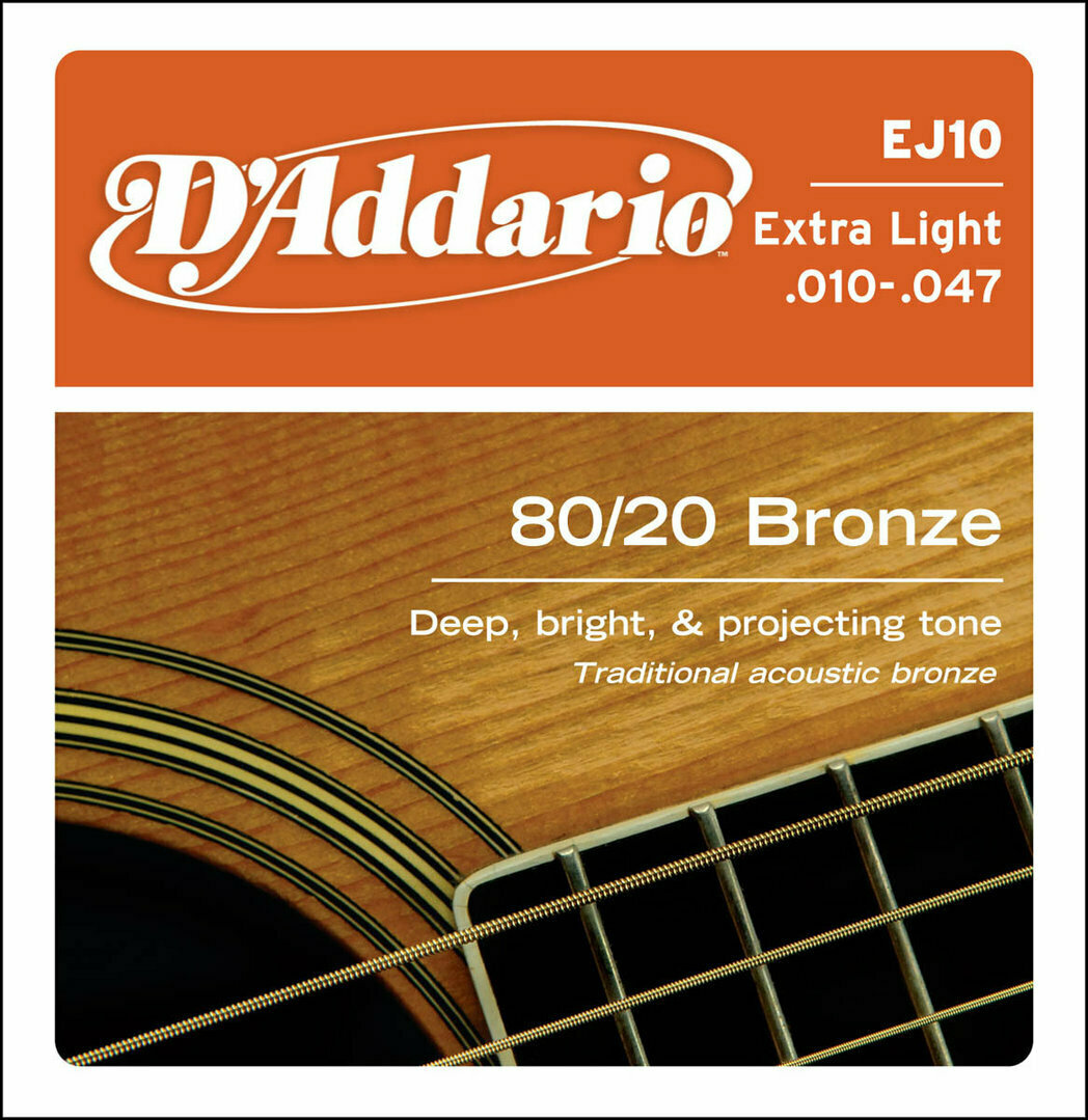 Juego de cuerdas para Guitarra Acustica "D'Addario" EJ-10