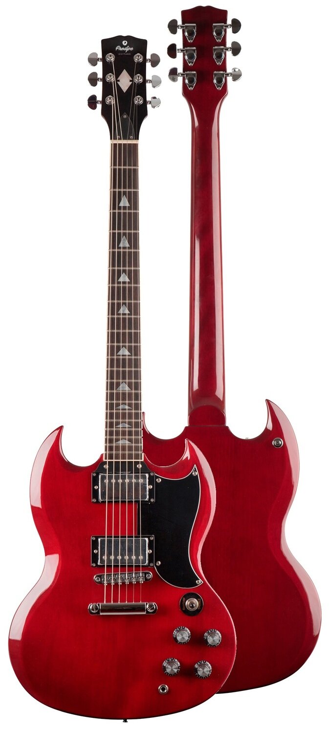 GUITARRA ELECTRICA SERIE SG300 DE PRODIPE ROJA