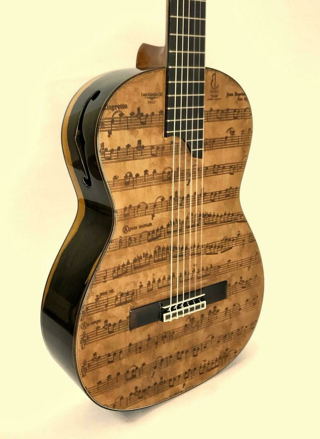 Guitarra artesana hecha a mano, Partitura cedro