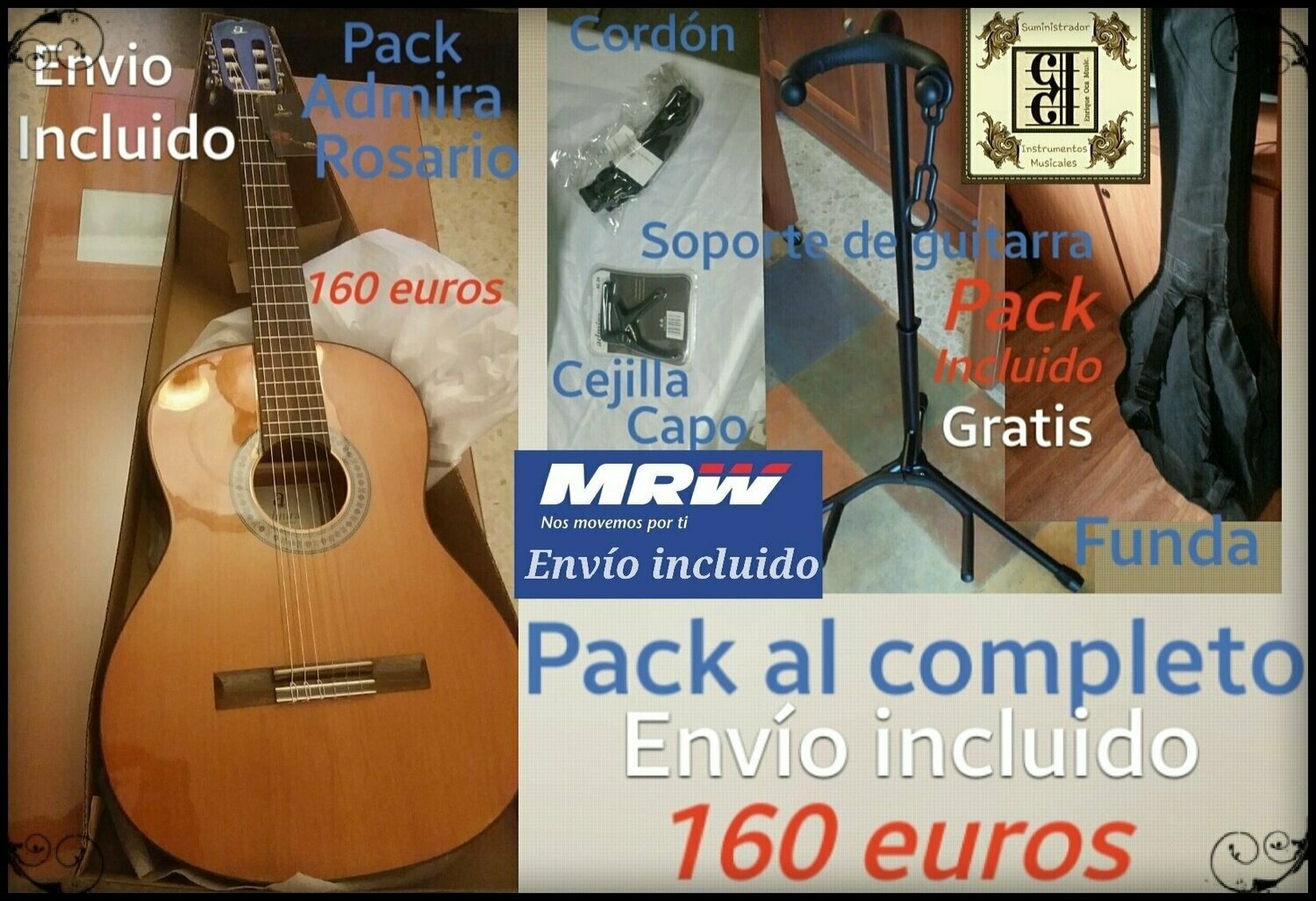 Pack guitarra Rosario + accesorios (OFERTA ESPECIAL)
