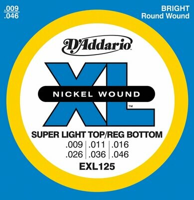 JUEGO DE CUERDAS PARA GUITARRA ELECTRICA JUEGO DE CUERDAS PARA GUITARRA ELECTRICA "D'ADDARIO" EXL-125