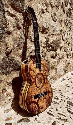 Guitarra artesana exclusiva mapa ébano