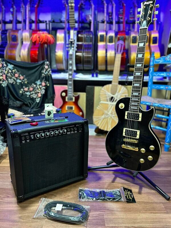 Pack guitarra electrica tipo les Paul negra Pack guitarra electrica tipo les Paul negra