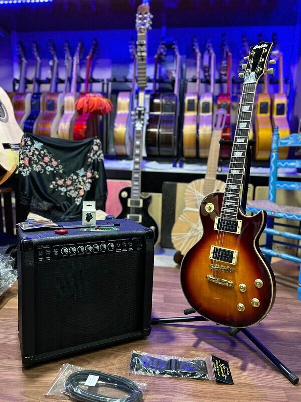 Pack guitarra eléctrica tipo les Paul SUNBURG Pack guitarra eléctrica tipo les Paul SUNBURG