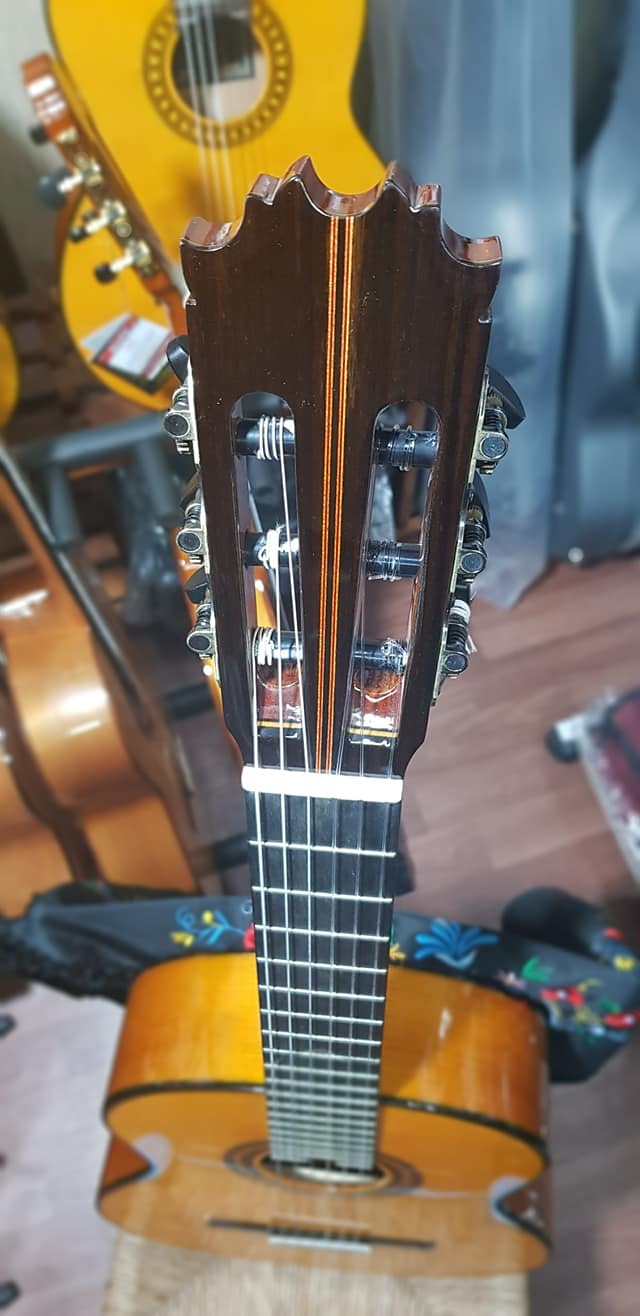 estuche y guitarra Antonio de Toledo flamenca maciza 270