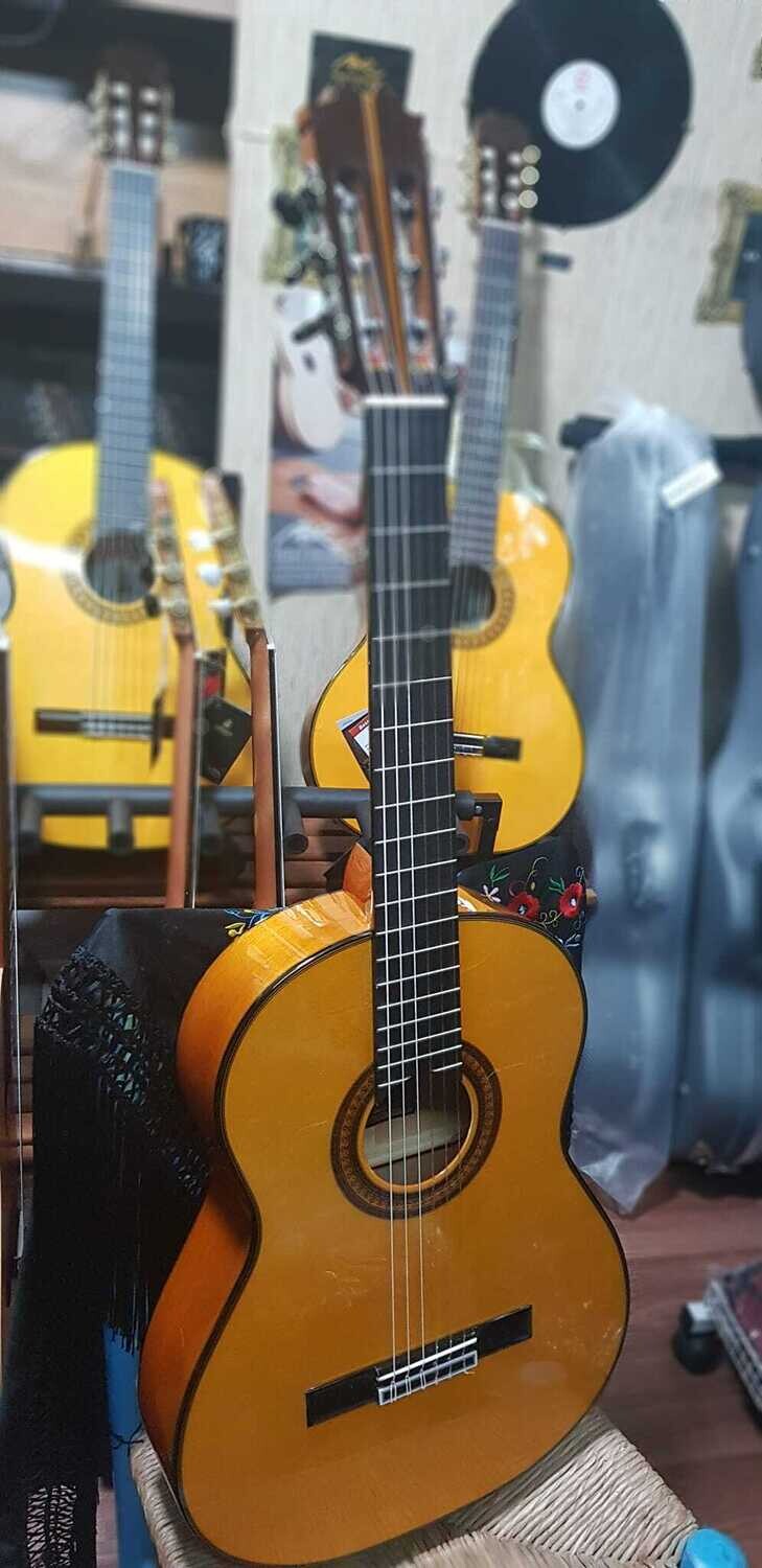 estuche y guitarra Antonio de Toledo flamenca maciza 270