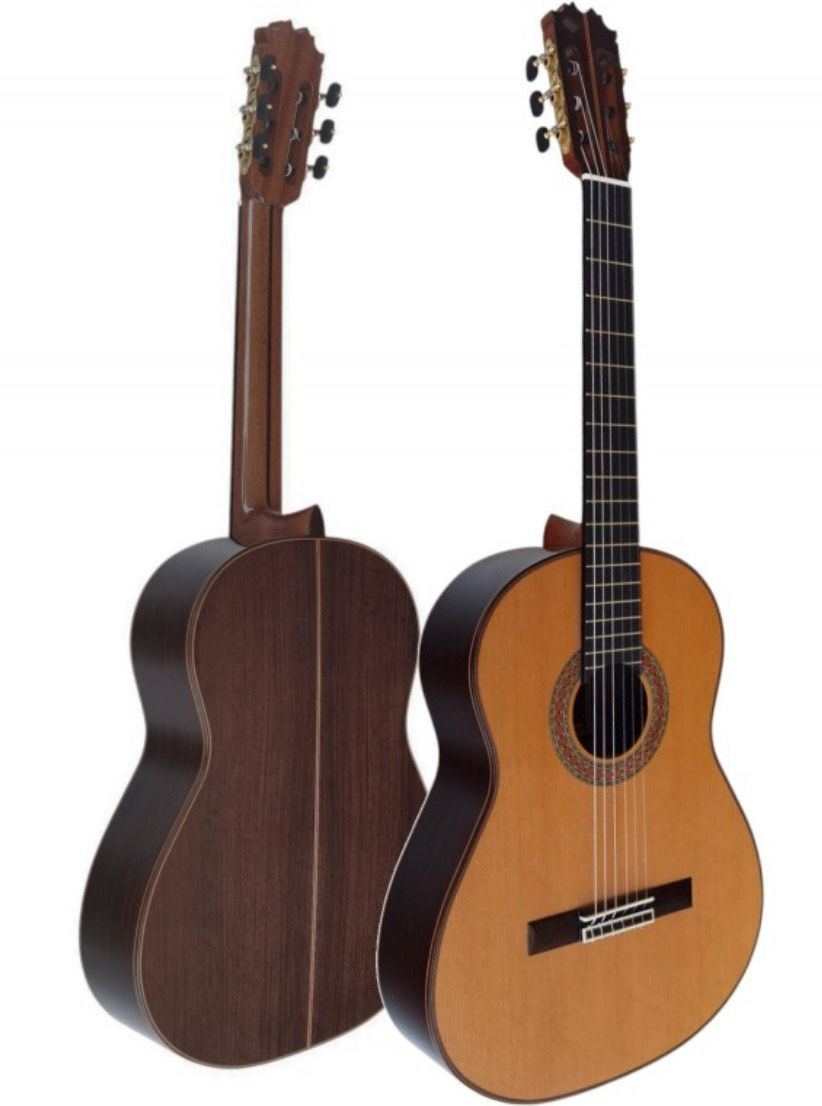 estuche y guitarra Antonio de Toledo clasica maciza 270