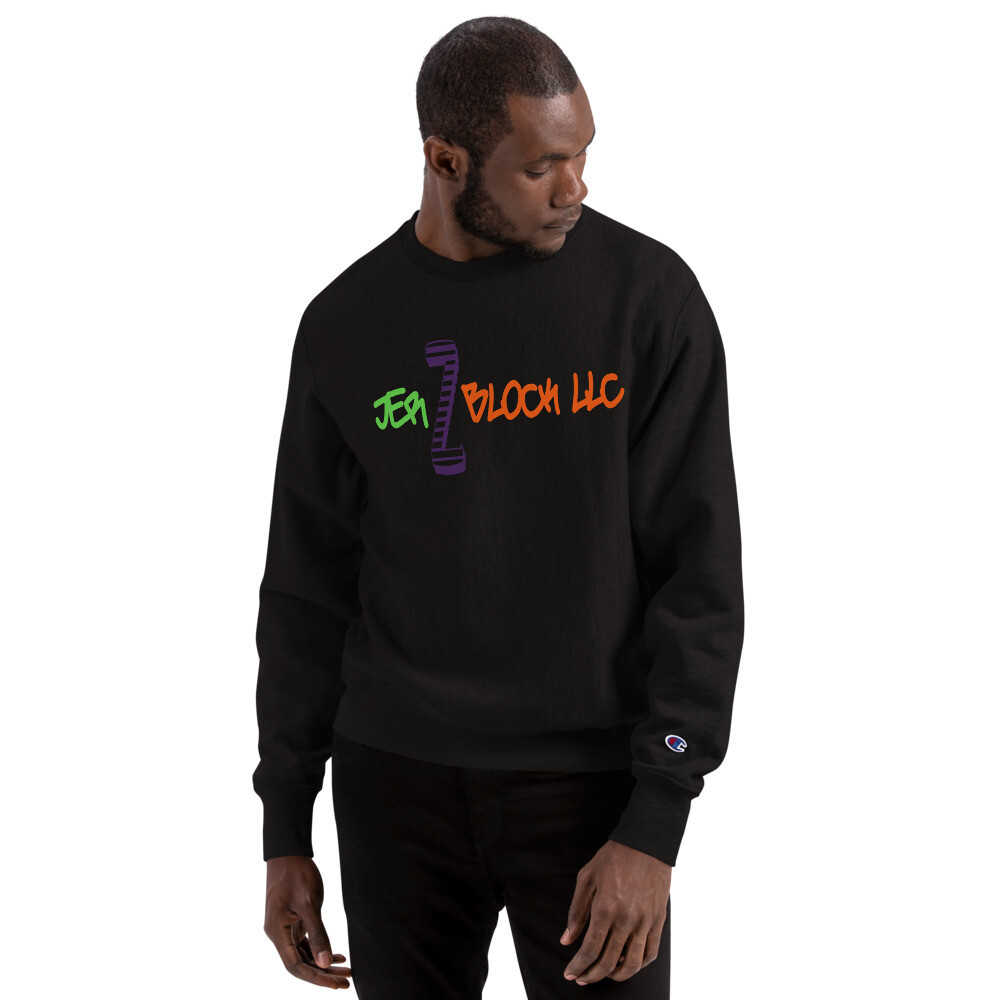 JER Z BLOCK Champion Sweatshirt, Color: Black, Size: S