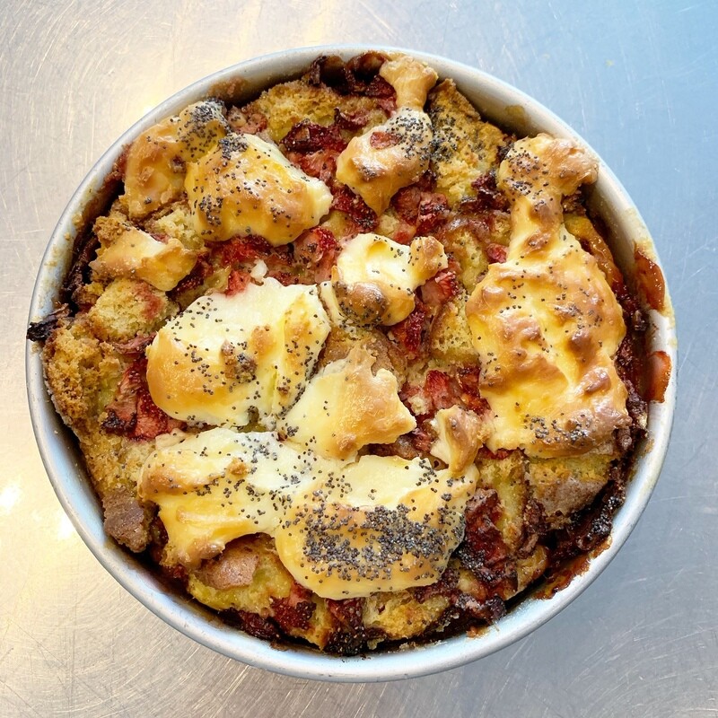 Strawberry Poppy Bread Pudding (whole)
