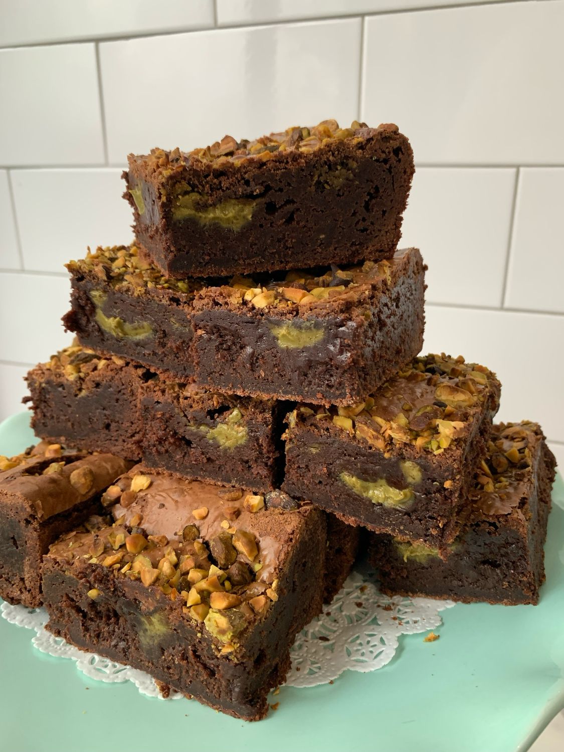 Pistachio Chocolate Brownies | 1/2 Dozen