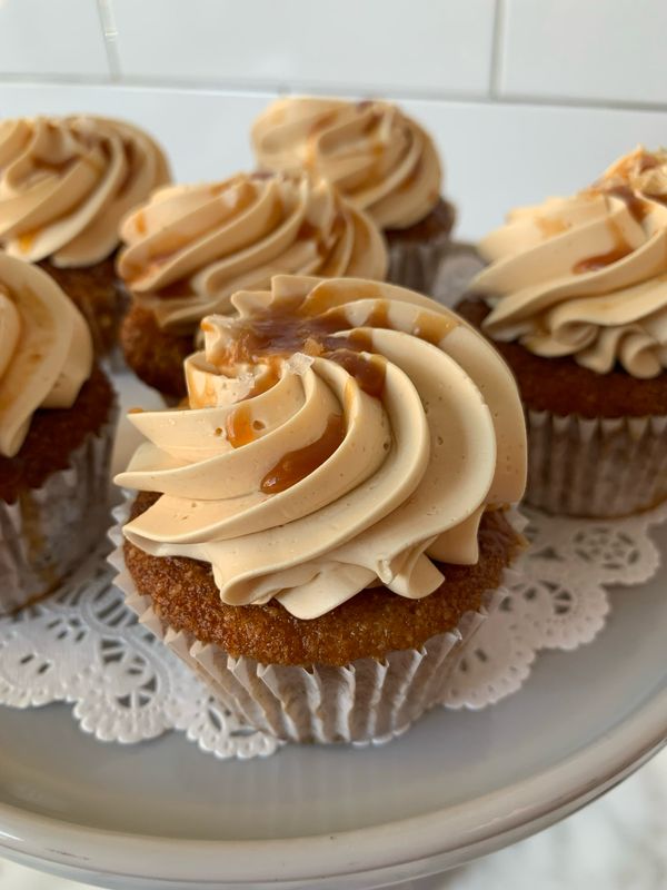 GF Banana Salted Caramel Cupcake