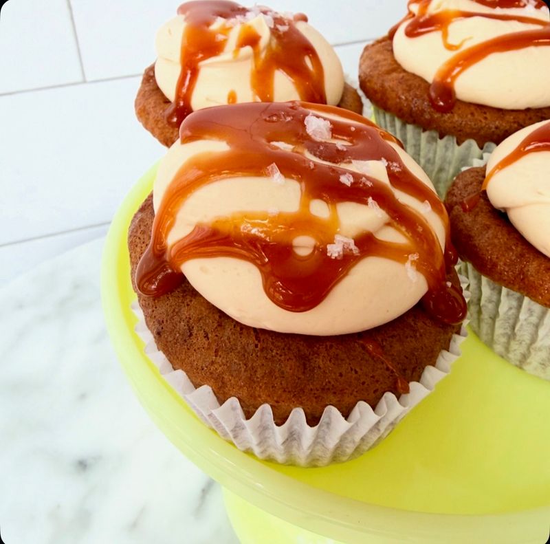 GF Banana Salted Caramel Cupcake