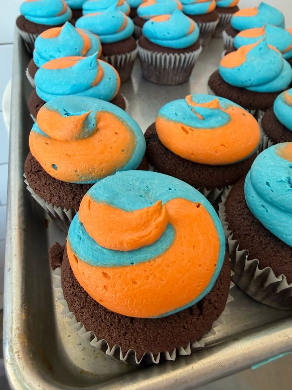 New York Knicks Chocolate Cupcake