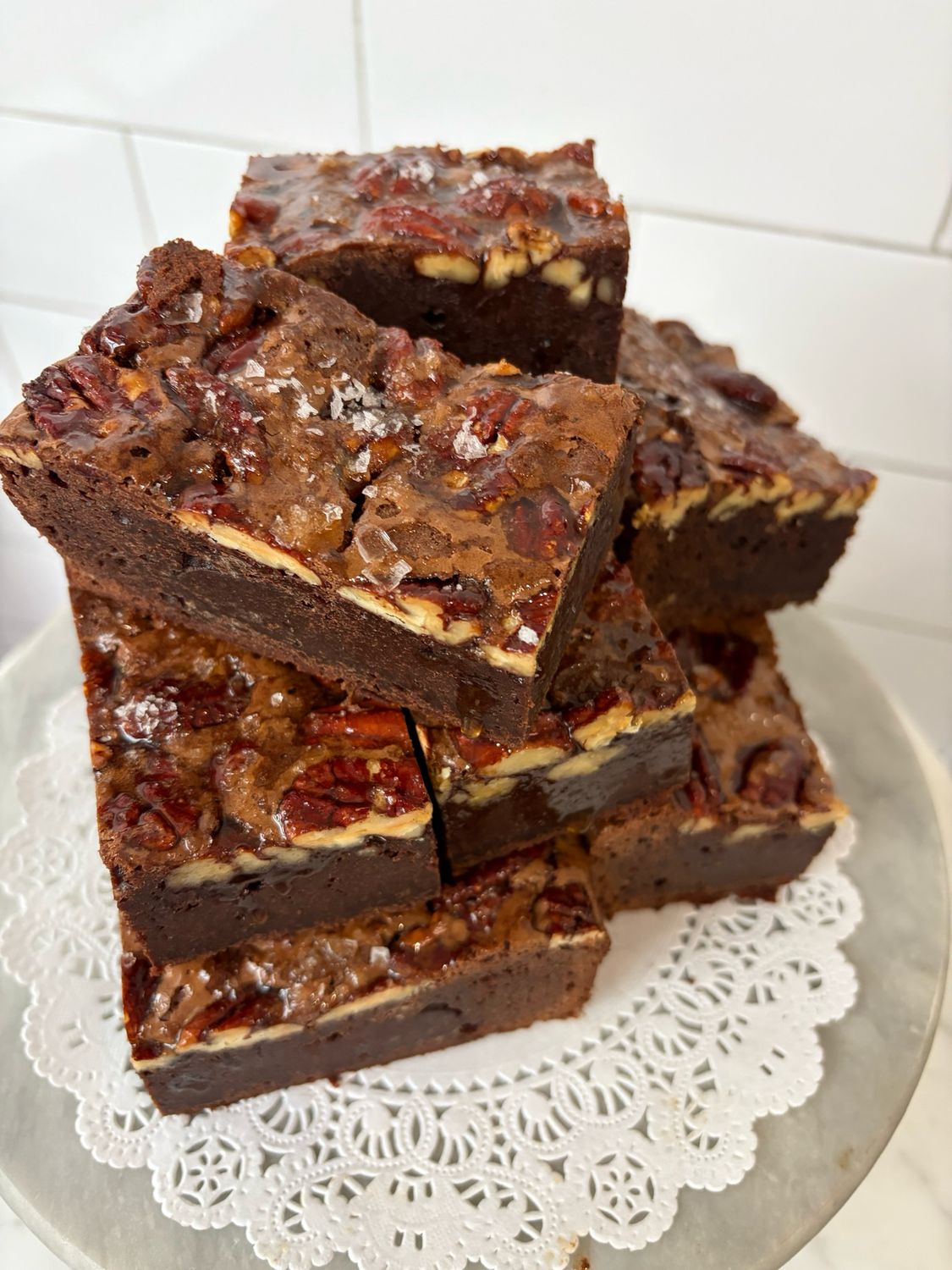 Salted Maple Pecan Brownie